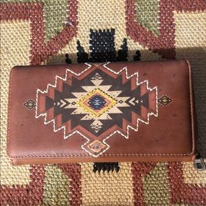 Montana West Brown Wallet with Tribal Design